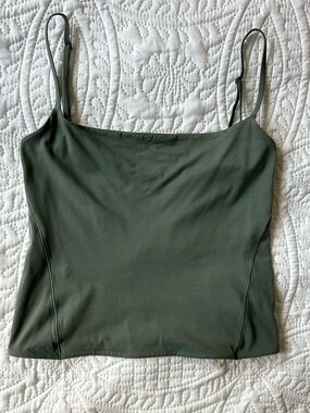 lululemon green olive spaghetti-strap cami tank